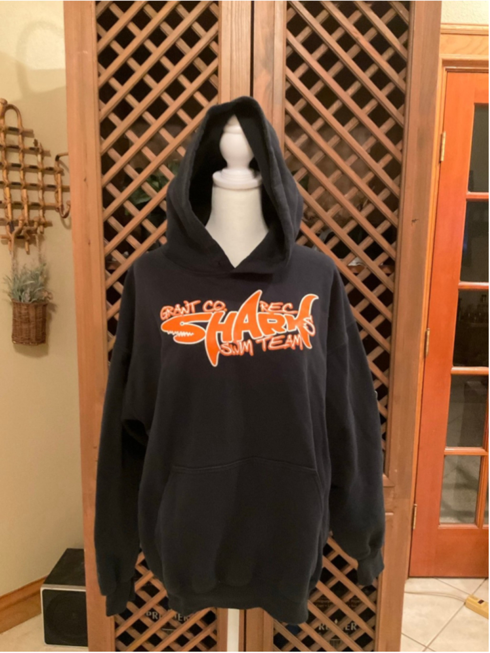 Y2K Gildan Grant Co Sharks Swim Team Hoodie Large